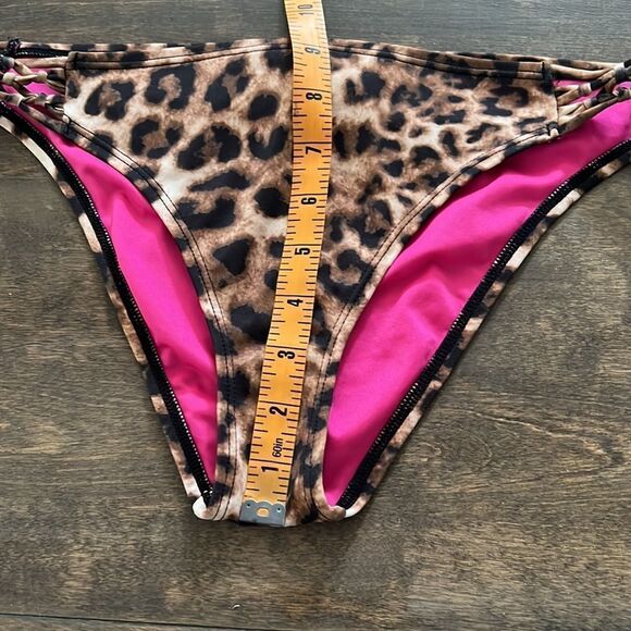 Guess bikini bottom cheetah low rise braided strappy sides - Picture 7 of 10